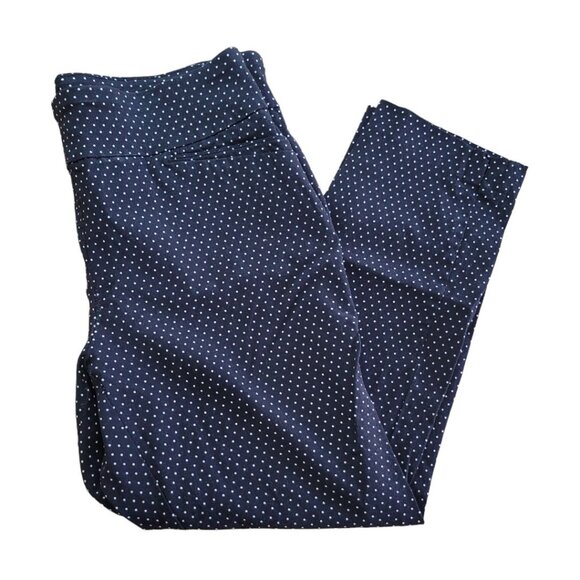 Van Heusen Polkadot Stretch Capri Pant Black White Women's Plus 16 Peddle Pusher - Picture 10 of 10